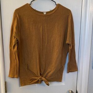 Lilypad Elegant Ochre Knotted Blouse, Soft